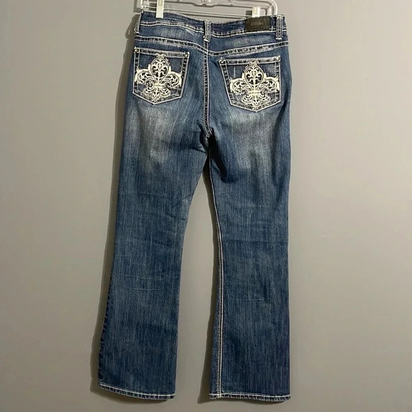 ZCO jeans ladies size 11 flared dark wash embellished pockets - Picture 5 of 8